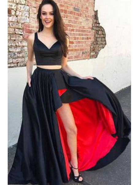 Long Black Red Two Pieces Prom Dresses Formal Evening Gowns 901558 Long Black Red Two Pieces Prom Dresses Formal Evening Gowns 901558