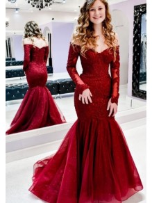 Elegant Mermaid Long Sleeves Prom Dresses Formal Evening Gowns 901565 Elegant Mermaid Long Sleeves Prom Dresses Formal Evening Gowns 901565