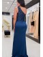 Mermaid One Shoulder Long Lace Prom Dresses Formal Evening Gowns 901568