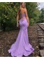 Long Strapless Mermaid Lilac Prom Dresses Formal Evening Gowns 901571