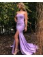 Long Strapless Mermaid Lilac Prom Dresses Formal Evening Gowns 901571