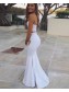 Long White Mermaid Two Pieces Prom Dresses Formal Evening Gowns 901590