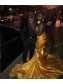 Long Yellow Mermaid Lace Prom Dresses Formal Evening Gowns 901595