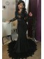 Long Black Mermaid Lace Prom Dresses Formal Evening Gowns 901603 Long Black Mermaid Lace Prom Dresses Formal Evening Gowns 901603