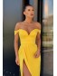 Long Yellow Sheath Off the Shoulder Prom Dresses Formal Evening Gowns 901618 Long Yellow Sheath Off the Shoulder Prom Dresses Formal Evening Gowns 901618
