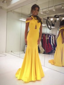 Long Yellow Mermaid Prom Dresses Formal Evening Gowns 901624 Long Yellow Mermaid Prom Dresses Formal Evening Gowns 901624