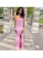 Long Pink Sequin Prom Dresses Formal Evening Gowns 901632