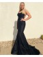 Elegant Mermaid Long Black Lace Prom Dresses Formal Evening Gowns 901642