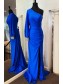 Long Mermaid One Shoulder Orange Prom Dresses Formal Evening Gowns 901660