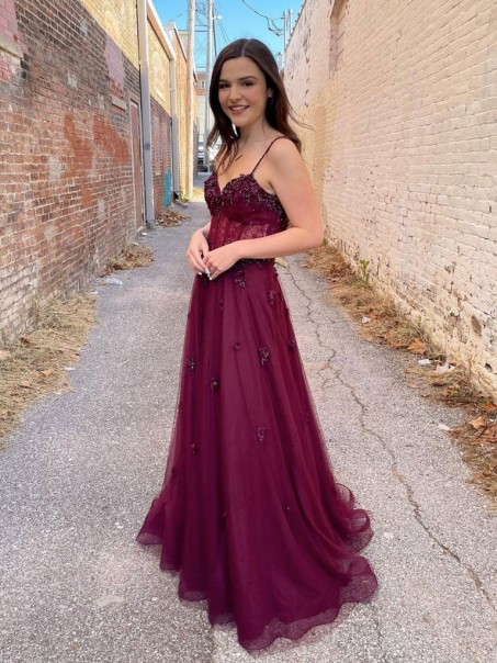 Long Grape Purple Prom Dresses Formal Evening Gowns 901662