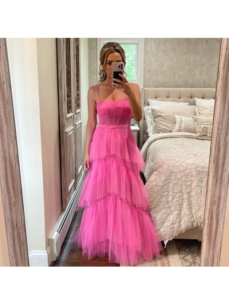 Long Pink Prom Dresses Formal Evening Gowns 901693