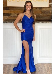Long Royal Blue Mermaid Prom Dresses Formal Evening Gowns 901695