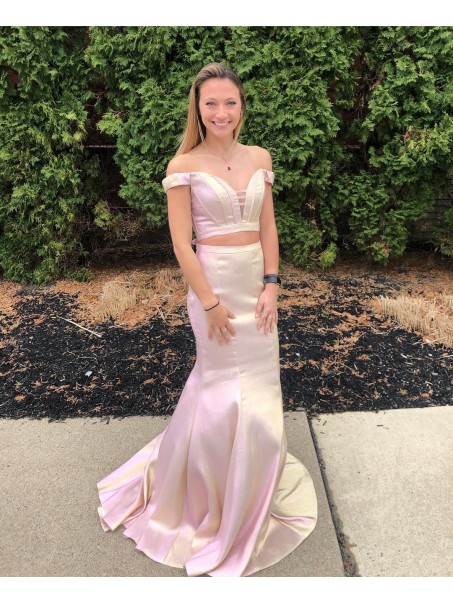 Mermaid Two Pieces Off the Shoulder Prom Dresses Formal Evening Gowns 901711 Mermaid Two Pieces Off the Shoulder Prom Dresses Formal Evening Gowns 901711