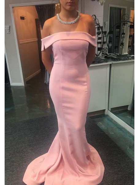 Long Pink Mermaid Prom Dresses Formal Evening Gowns 901718