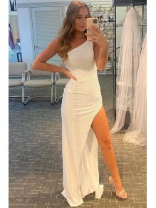 Long White One Shoulder Prom Dresses Formal Evening Gowns 901719 Long White One Shoulder Prom Dresses Formal Evening Gowns 901719