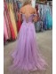 Long Lilac Lace and Tulle Prom Dresses Formal Evening Gowns 901731 Long Lilac Lace and Tulle Prom Dresses Formal Evening Gowns 901731