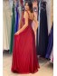 Long Red Lace and Chiffon Prom Dresses Formal Evening Gowns 901734 Long Red Lace and Chiffon Prom Dresses Formal Evening Gowns 901734