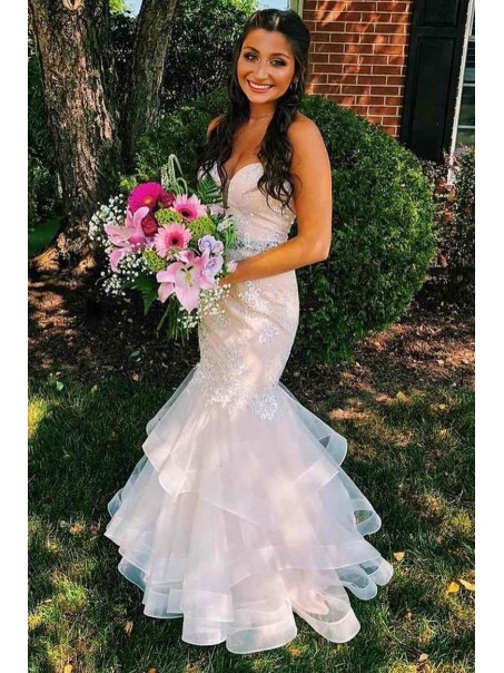 Elegant Mermaid Sweetheart Lace Prom Dresses Formal Evening Gowns 901739