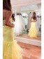 Long Yellow Mermaid Lace Prom Dresses Formal Evening Gowns 901740 Long Yellow Mermaid Lace Prom Dresses Formal Evening Gowns 901740