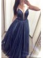 Long Navy Blue Tulle Sparkle Prom Dresses Formal Evening Gowns 901748 Long Navy Blue Tulle Sparkle Prom Dresses Formal Evening Gowns 901748