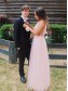 A-Line Long Pink Tulle Prom Dresses Formal Evening Gowns 901755 A-Line Long Pink Tulle Prom Dresses Formal Evening Gowns 901755