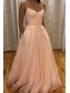 A-Line Long Sparkle Tulle Prom Dresses Formal Evening Gowns 901756