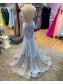 Long Yellow Mermaid Lace Prom Dresses Formal Evening Gowns 901764