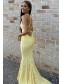 Long Yellow Mermaid Lace Prom Dresses Formal Evening Gowns 901765 Long Yellow Mermaid Lace Prom Dresses Formal Evening Gowns 901765
