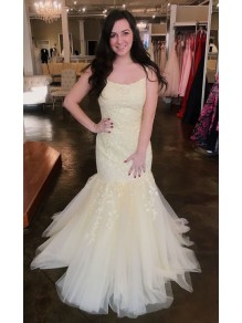 Long Mermaid Lace and Tulle Prom Dresses Formal Evening Gowns 901787 Long Mermaid Lace and Tulle Prom Dresses Formal Evening Gowns 901787