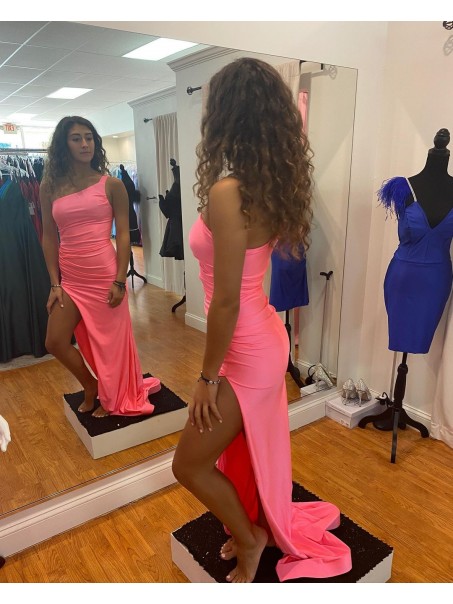 Long One Shoulder Prom Dresses Formal Evening Gowns 901790