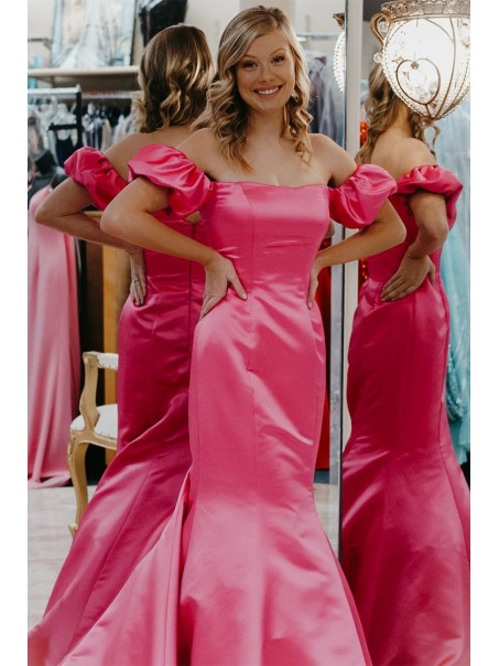 Long Mermaid Fuchsia Prom Dresses Formal Evening Gowns 901795