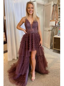 High Low Lace and Tulle Prom Dresses Formal Evening Gowns 901802 High Low Lace and Tulle Prom Dresses Formal Evening Gowns 901802