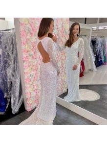 Long White Sparkle Sequins Prom Dresses Formal Evening Gowns 901803 Long White Sparkle Sequins Prom Dresses Formal Evening Gowns 901803
