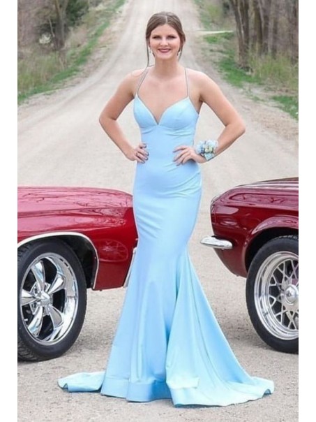 Long Navy Blue Mermaid Prom Dresses Formal Evening Gowns 901806