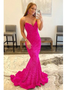 Mermaid Long Sequins Prom Dresses Formal Evening Gowns 901813