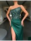 Long Green Sparkle Prom Dresses Formal Evening Gowns with Slit 901818