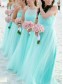 Long Tulle Floor Length Bridesmaid Dresses 902014