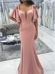 Mermaid Long Pink Floor Length Bridesmaid Dresses 902021 Mermaid Long Pink Floor Length Bridesmaid Dresses 902021