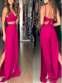 Long Two Pieces Spaghetti Straps Bridesmaid Dresses 902024 Long Two Pieces Spaghetti Straps Bridesmaid Dresses 902024