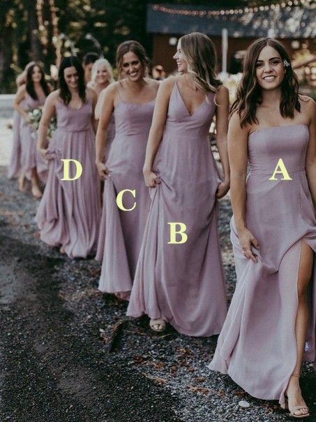 Simple Chiffon Long Bridesmaid Dresses 902030