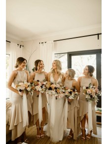 Simple Asymmetrical Bridesmaid Dresses 902035 Simple Asymmetrical Bridesmaid Dresses 902035
