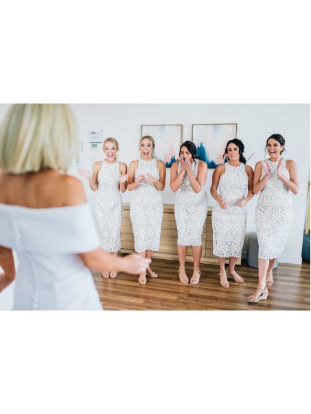 Short White Lace Bridesmaid Dresses 902036 Short White Lace Bridesmaid Dresses 902036
