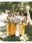 Sheath/Column Yellow White Long Bridesmaid Dresses 902038 Sheath/Column Yellow White Long Bridesmaid Dresses 902038
