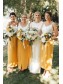 Sheath/Column Yellow White Long Bridesmaid Dresses 902038 Sheath/Column Yellow White Long Bridesmaid Dresses 902038