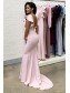 Long Pink Mermaid Floor Length Bridesmaid Dresses 902050