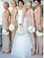 Sheath/Column Long Royal Blue One Shoulder Bridesmaid Dresses 902056