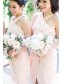 Sheath/Column Pink Chiffon Bridesmaid Dresses 902059