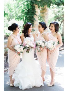 Sheath/Column Pink Chiffon Bridesmaid Dresses 902059 Sheath/Column Pink Chiffon Bridesmaid Dresses 902059