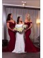 Long Burgundy Lace Mermaid Floor Length Bridesmaid Dresses 902062
