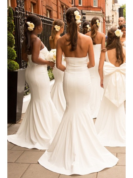 Long White Mermaid One Shoulder Floor Length Bridesmaid Dresses 902069 Long White Mermaid One Shoulder Floor Length Bridesmaid Dresses 902069